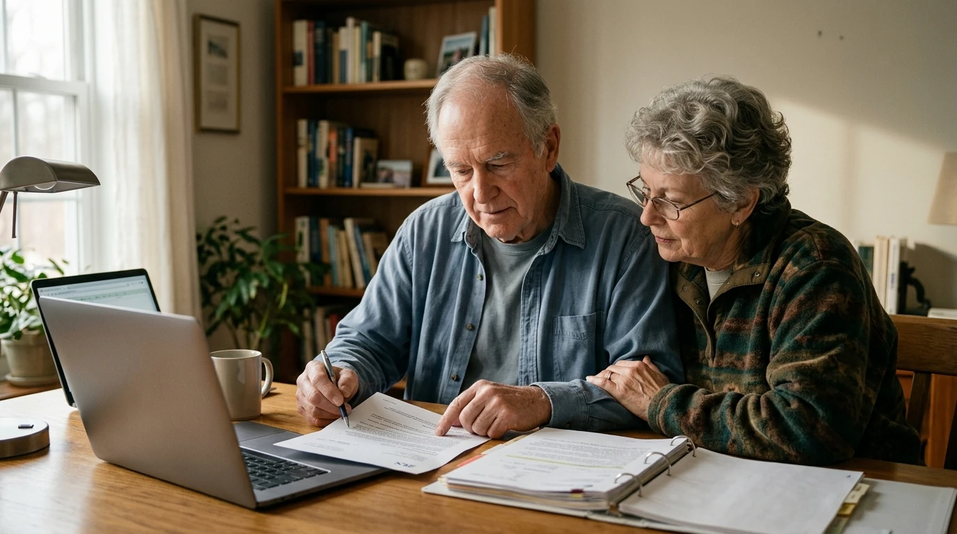 A person reviewing an IRS IRS notice at home.