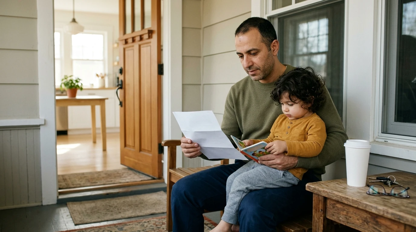 A person reviewing an IRS IRS notice at home.