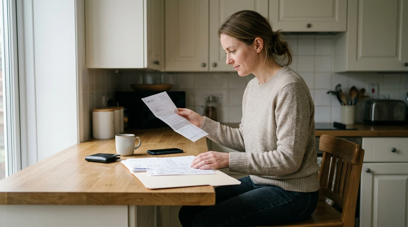 A person reviewing an IRS IRS notice at home.