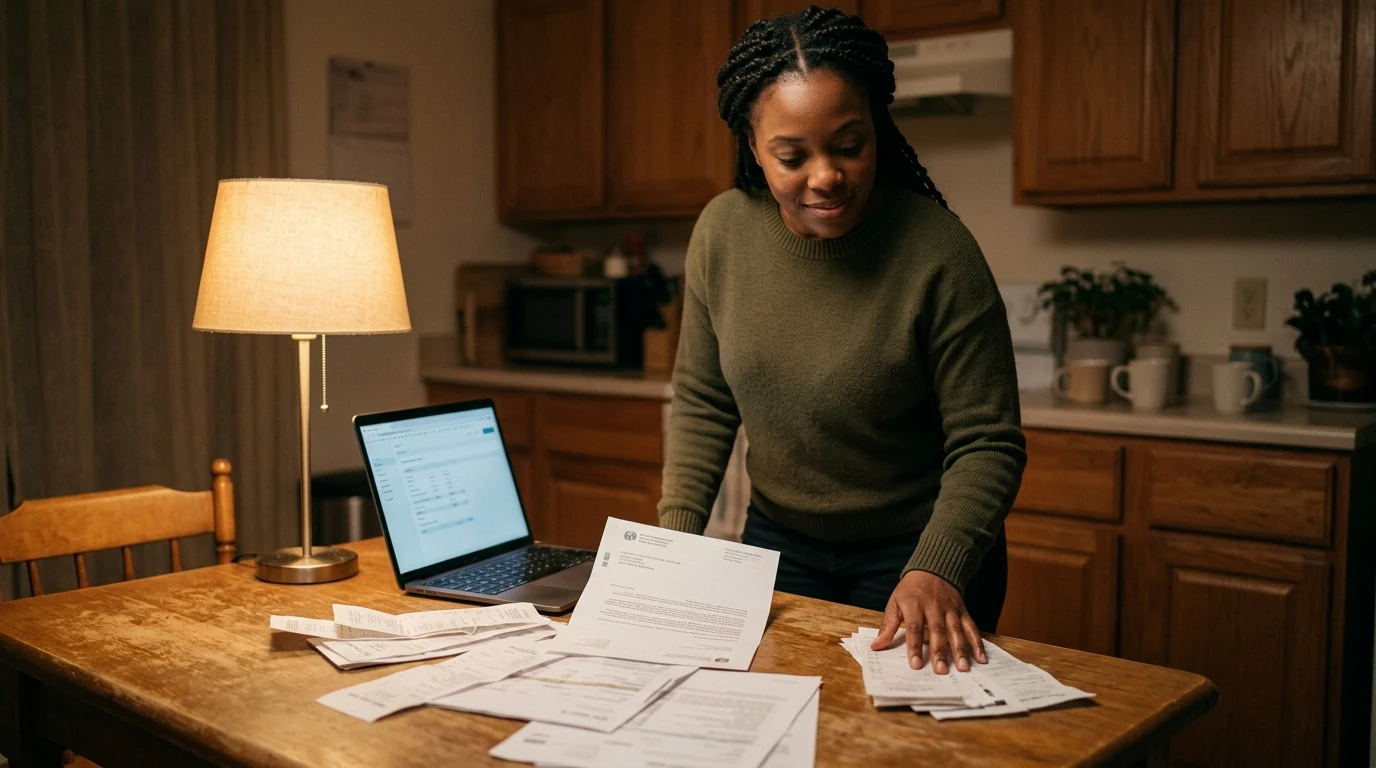 A person reviewing an IRS IRS notice at home.