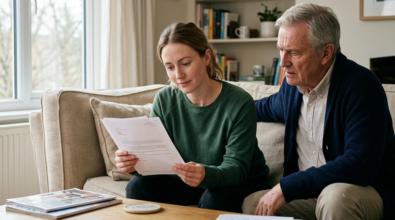 A person reviewing an IRS IRS notice at home.