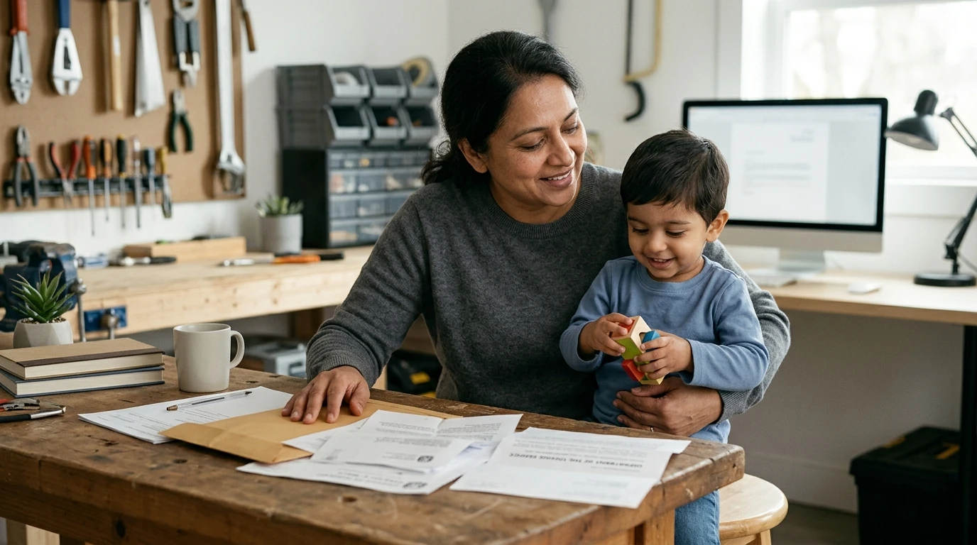 A person reviewing an IRS IRS notice at home.