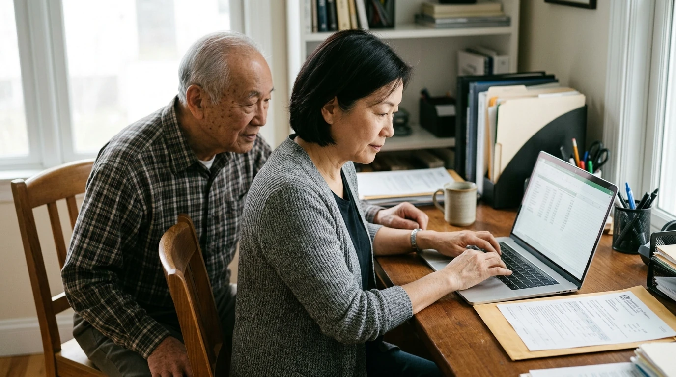 A person reviewing an IRS IRS notice at home.
