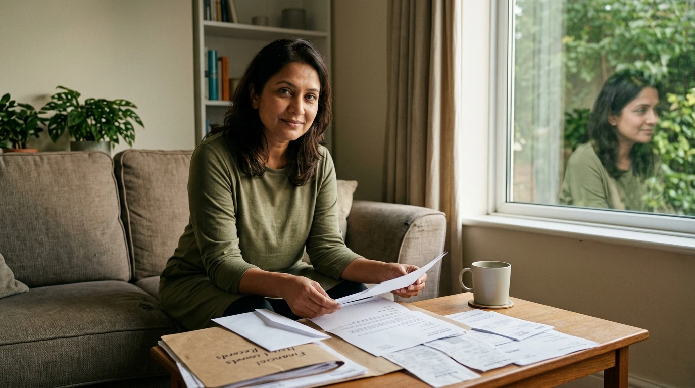 A person reviewing an IRS IRS notice at home.