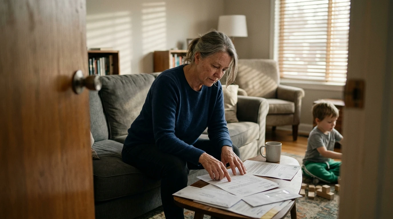 A person reviewing an IRS IRS notice at home.