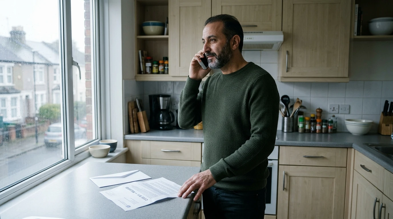 A person reviewing an IRS IRS notice at home.