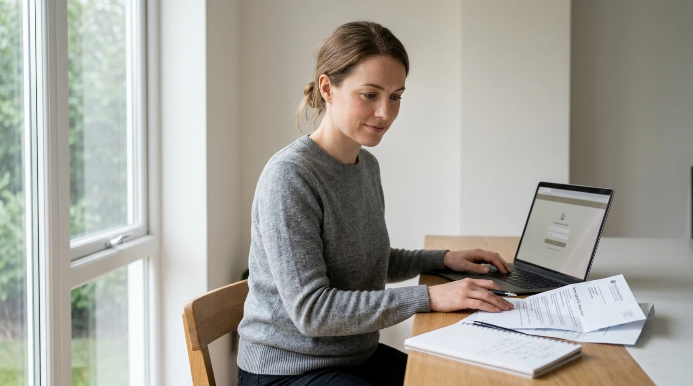 A person reviewing an IRS IRS notice at home.