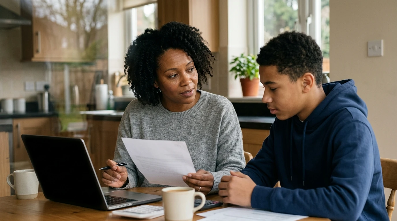A person reviewing an IRS IRS notice at home.