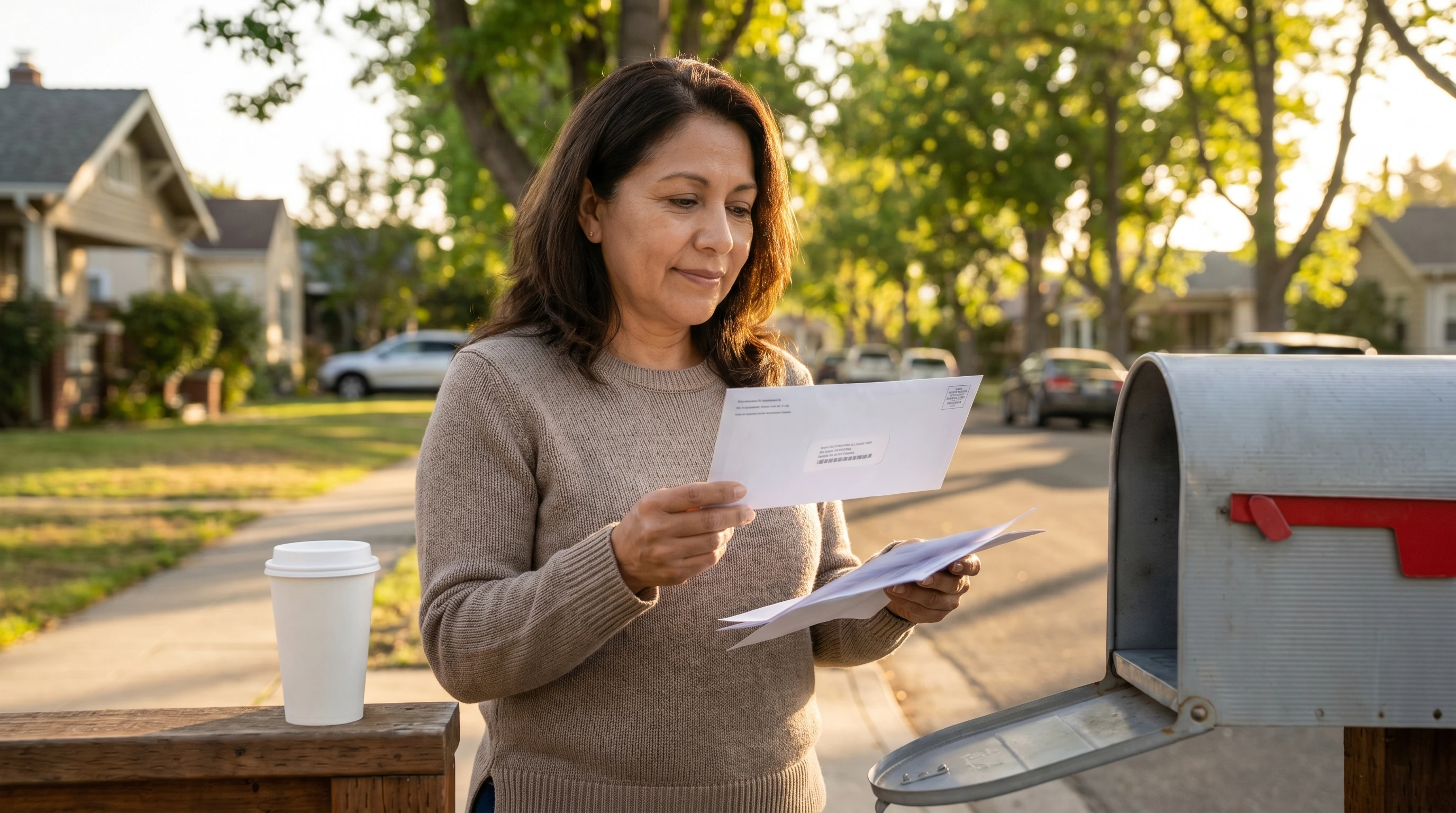 A person reviewing an IRS CP2000 notice at home.