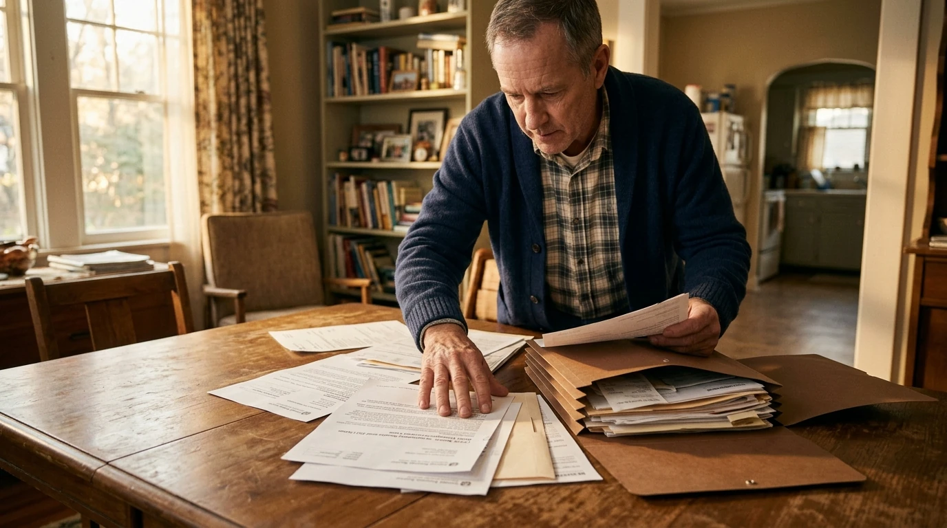 A person reviewing an IRS CP22E notice at home.