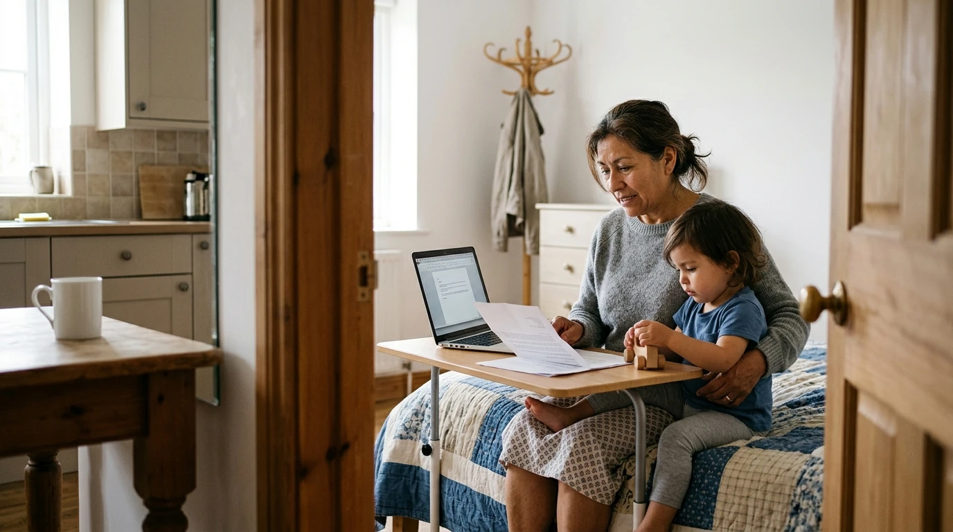 A person reviewing an IRS CP24 notice at home.