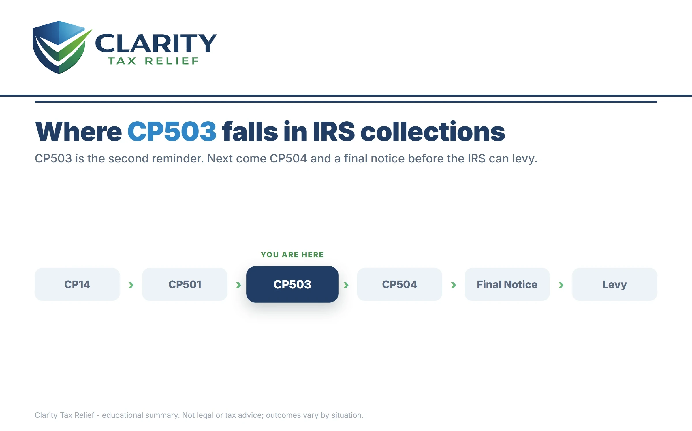 Infographic: key facts and deadlines for the IRS CP503 notice.