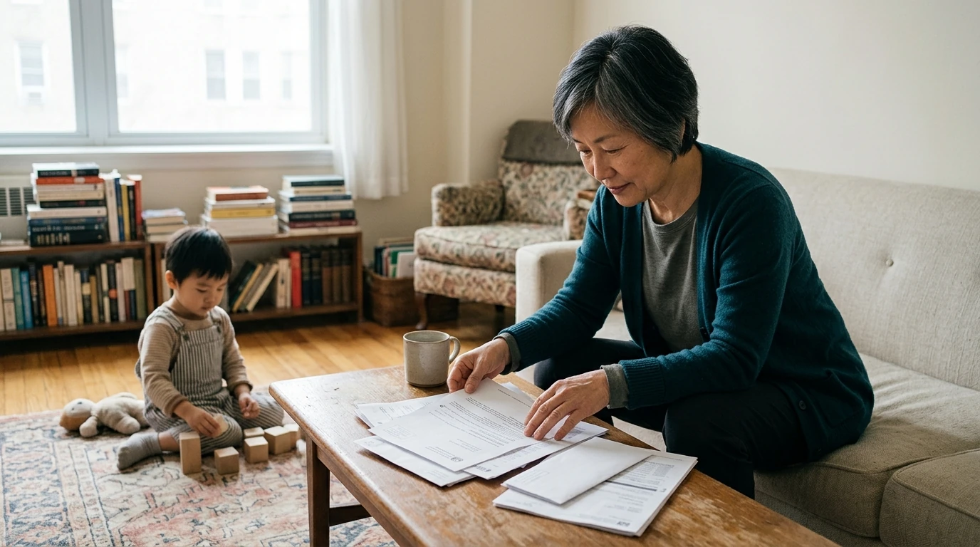 A person reviewing an IRS CP75 notice at home.
