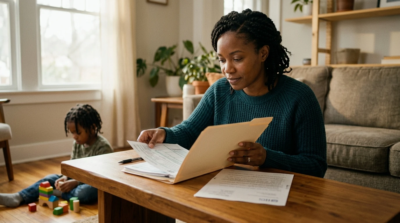 A person reviewing an IRS CP79 notice at home.