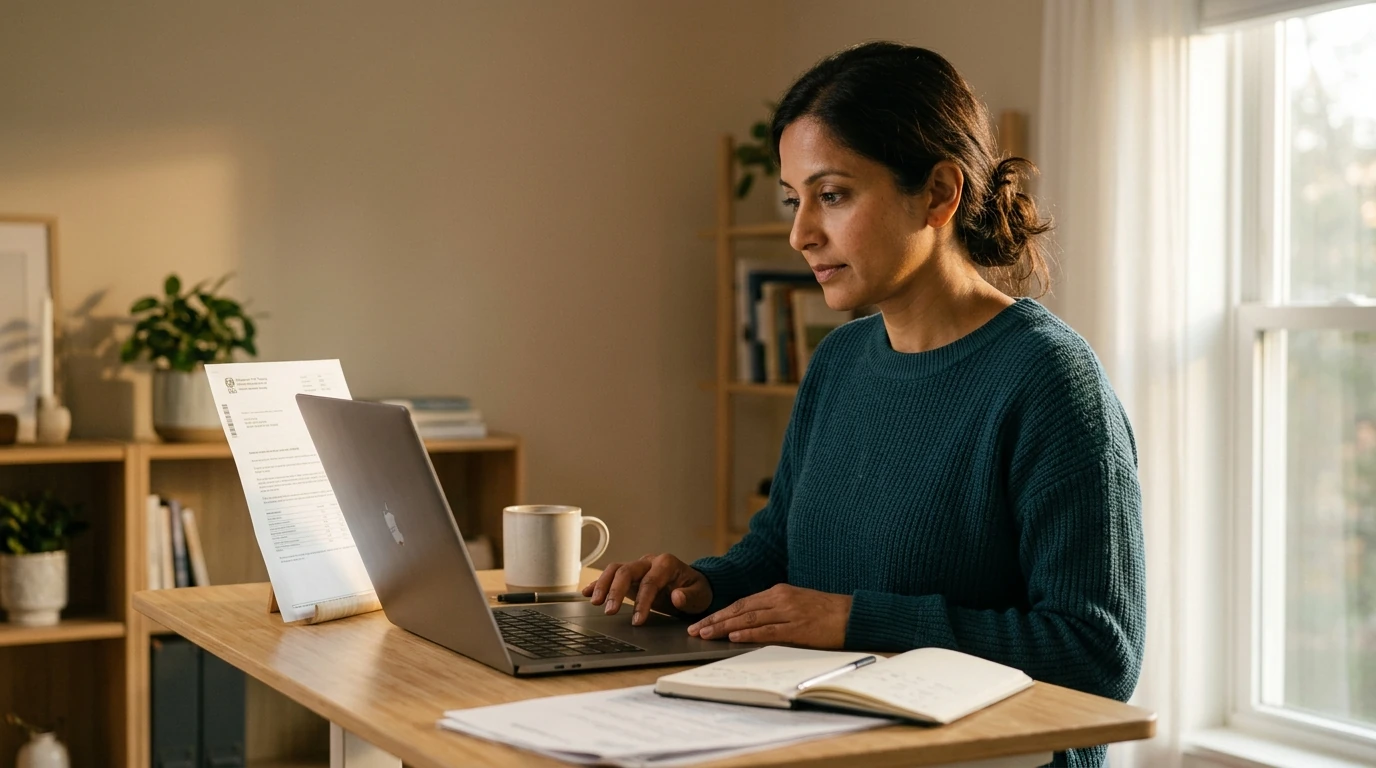 A person reviewing an IRS CP88 notice at home.