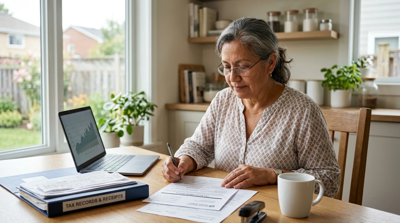 A person reviewing an IRS IRS notice at home.