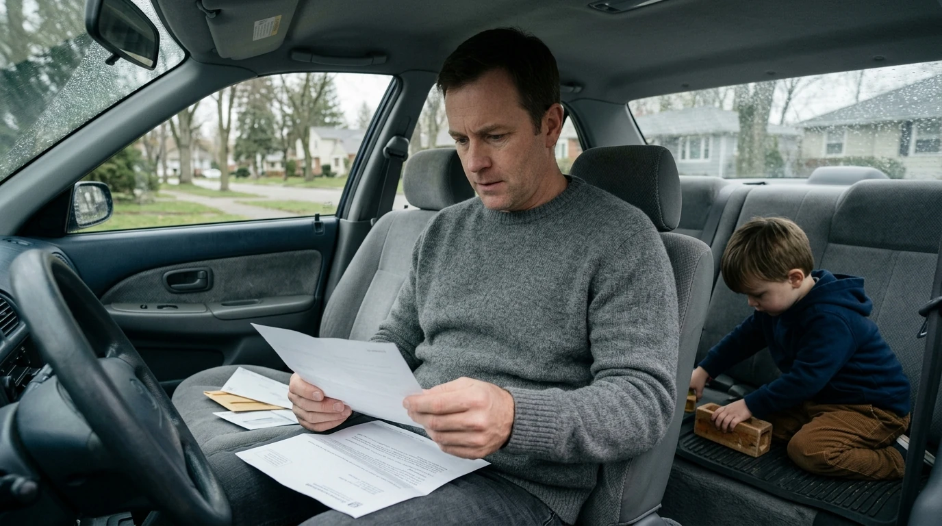 A person reviewing an IRS IRS notice at home.