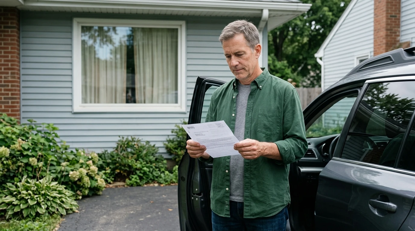 A person reviewing an IRS IRS notice at home.