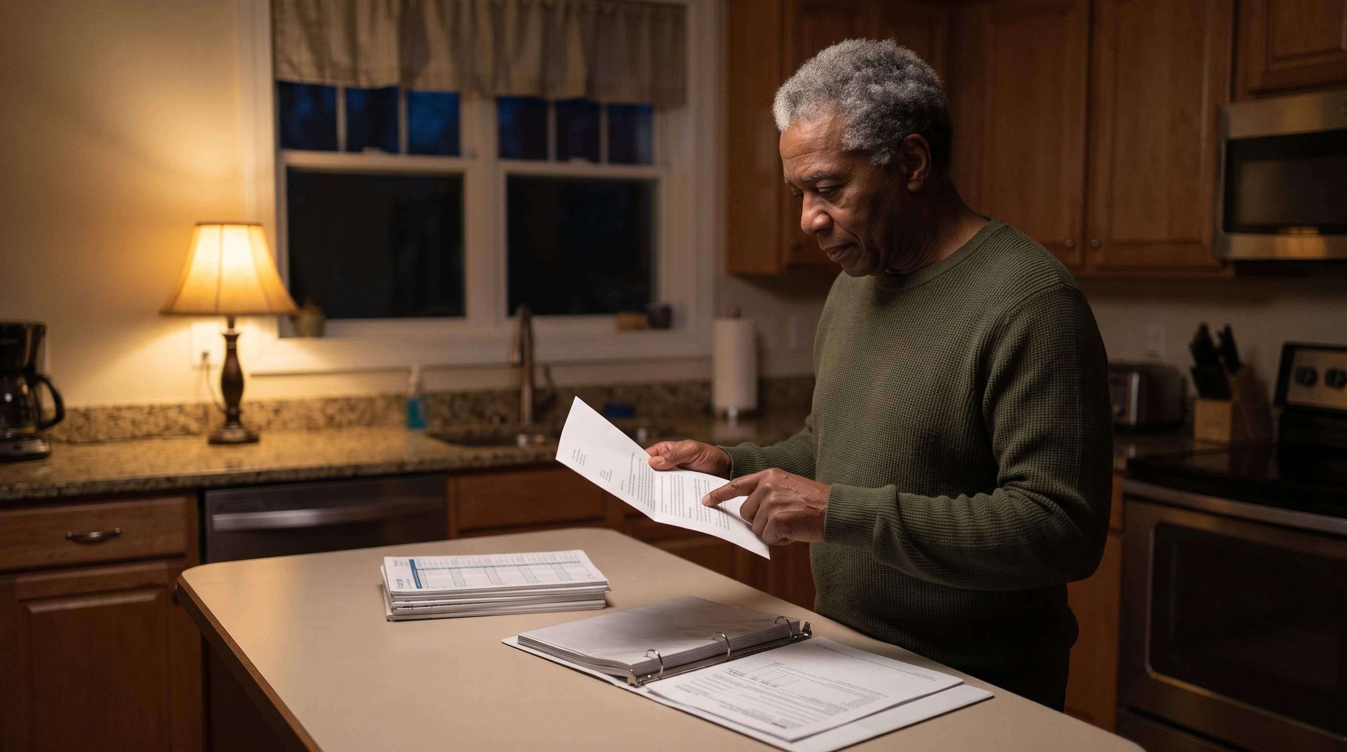 A person at home reviewing paperwork about California EDD Payroll Tax Audit.