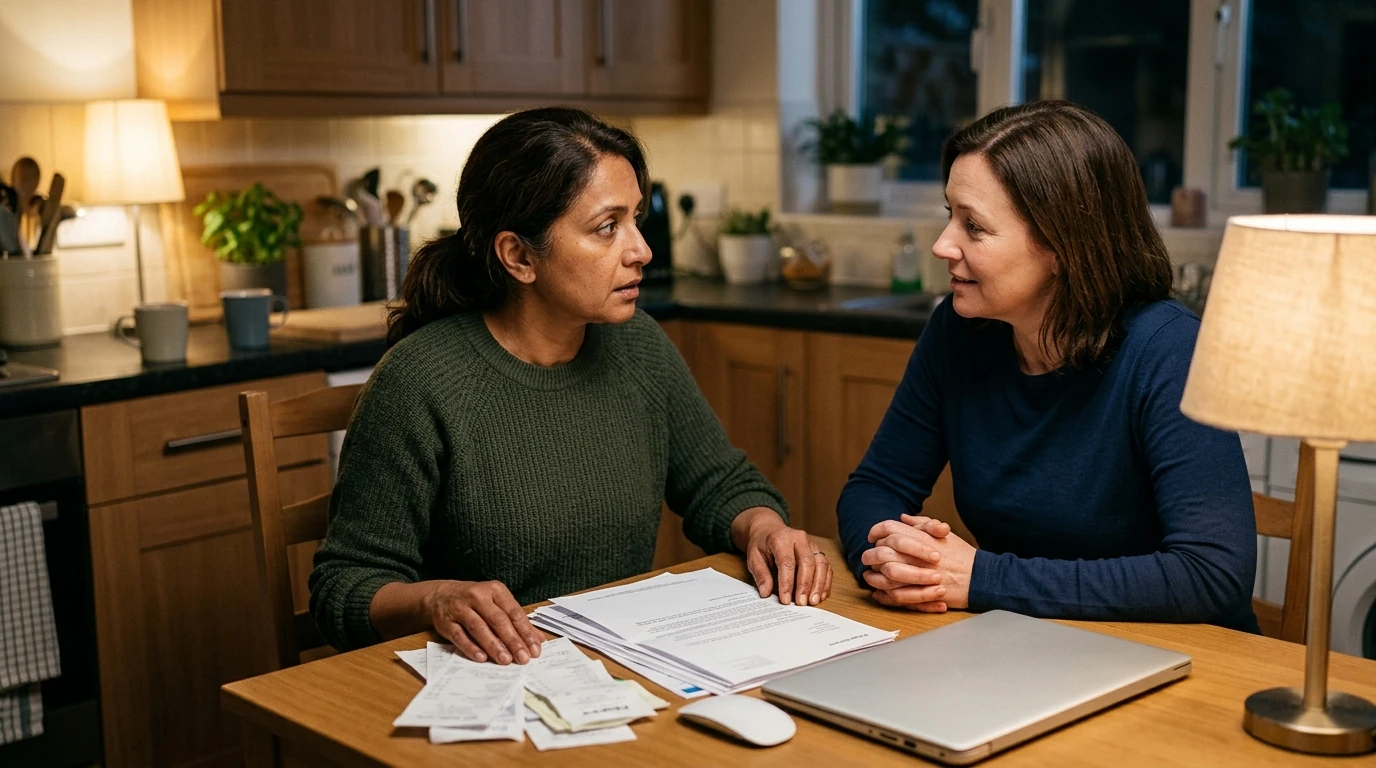 A person reviewing an IRS IRS notice at home.