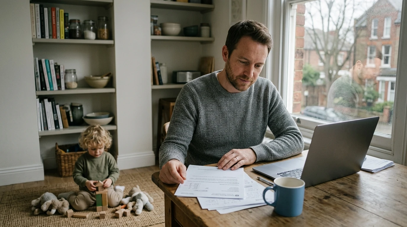 A person reviewing an IRS IRS notice at home.