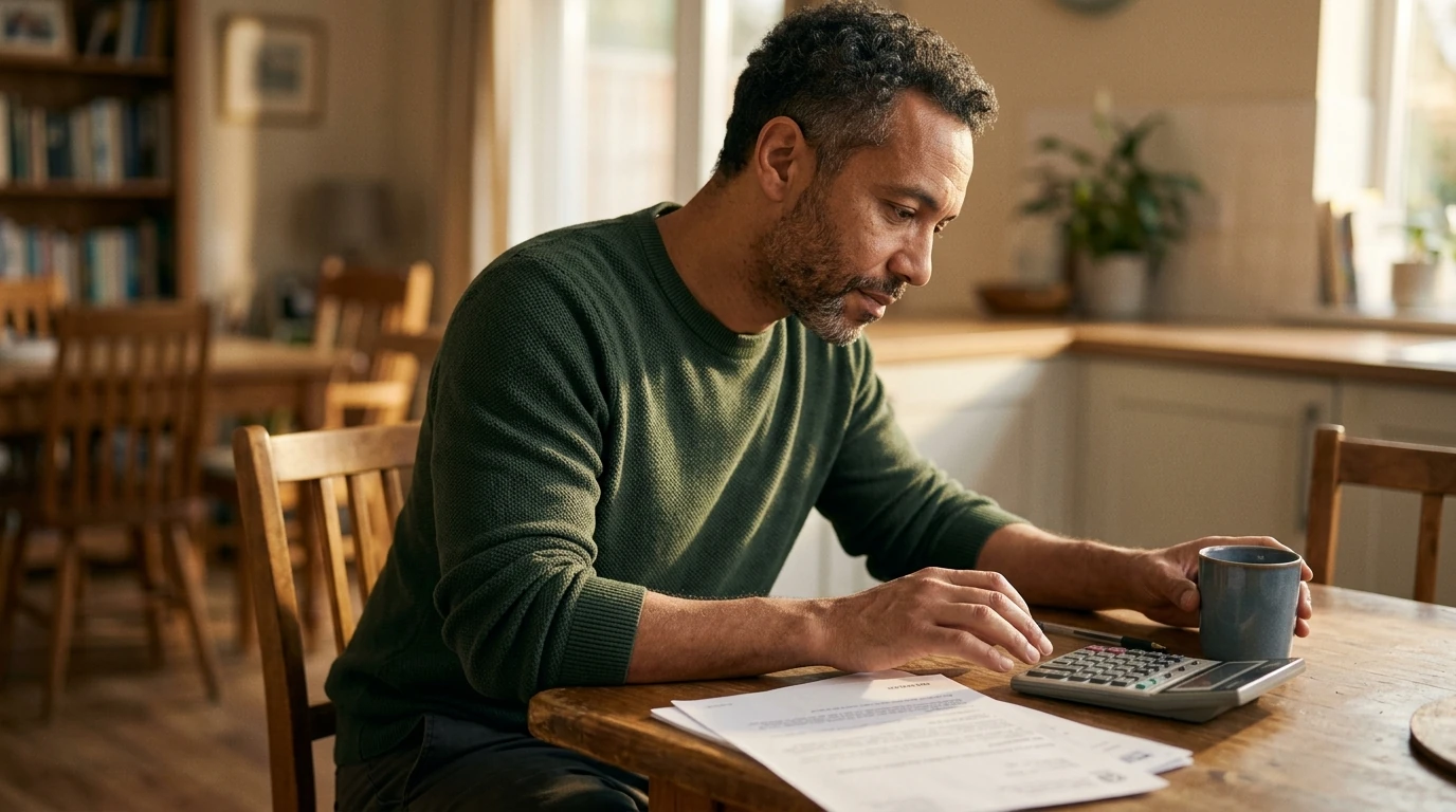 A person reviewing an IRS IRS notice at home.
