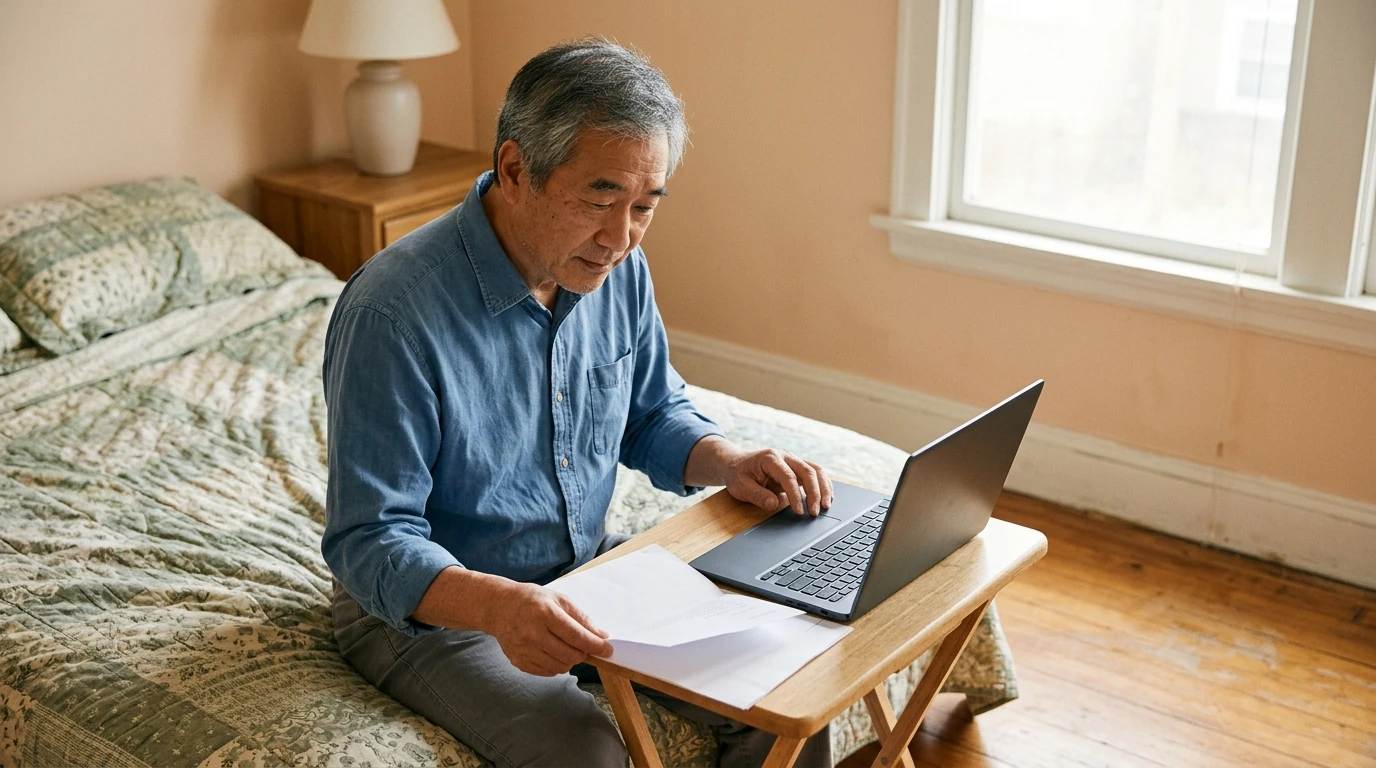 A person reviewing an IRS IRS notice at home.