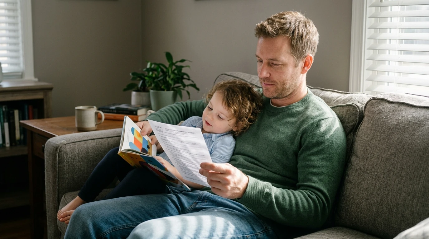 A person reviewing an IRS Form 433 at home.