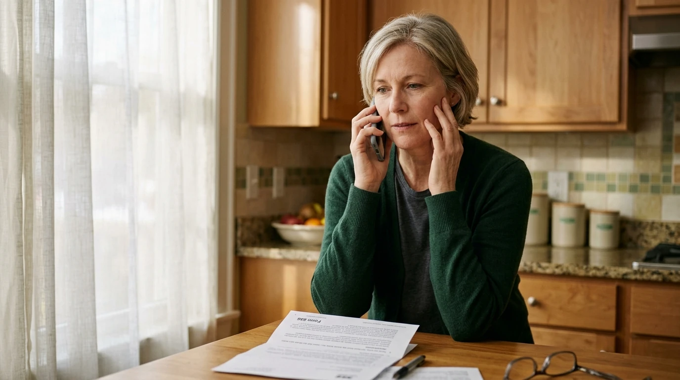 A person reviewing an IRS Form 656 at home.
