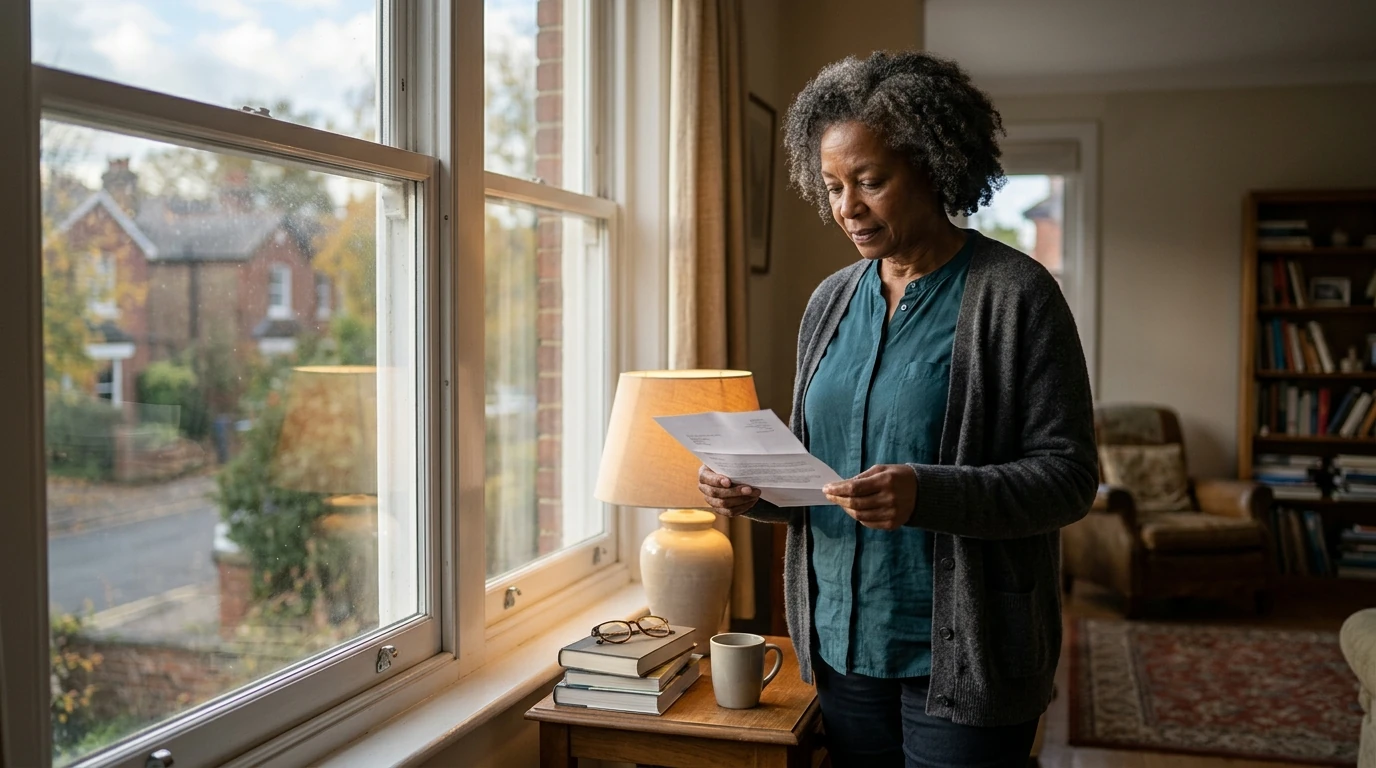 A person reviewing an IRS IRS notice at home.