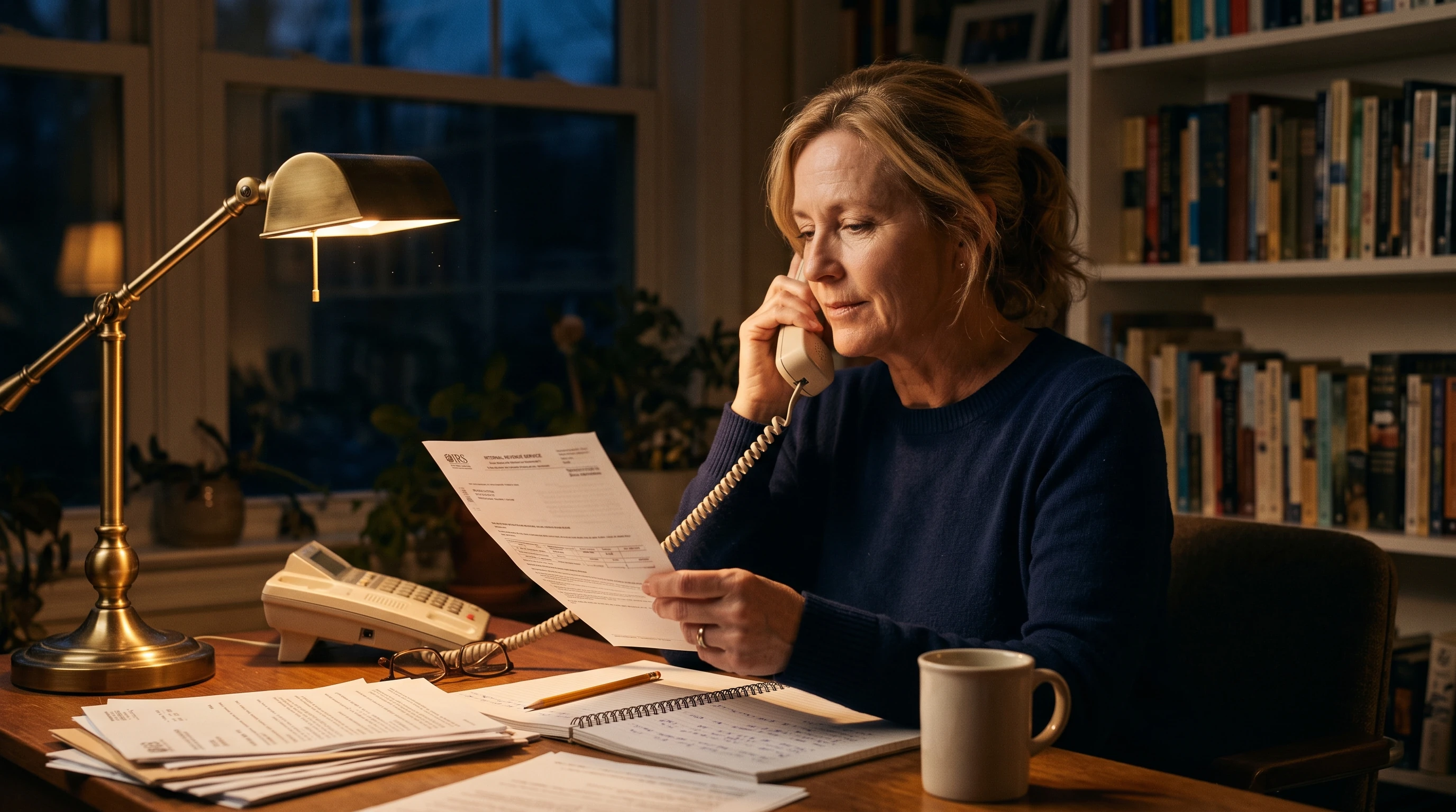 A person at home reviewing paperwork about FTB Collection & Cost-Recovery Fees Explained.