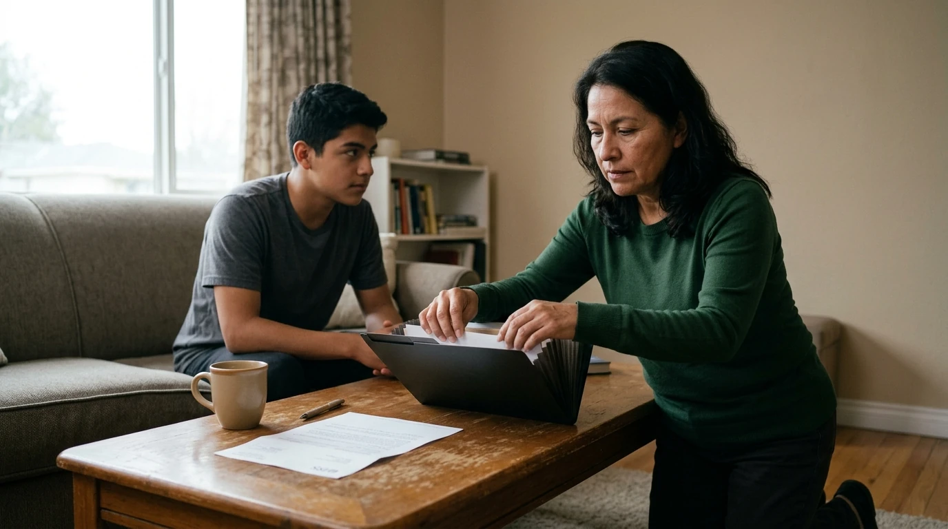 A person reviewing an IRS IRS notice at home.