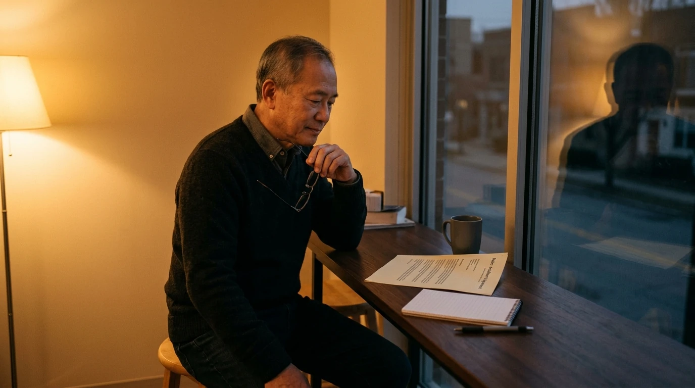 A person reviewing an IRS IRS notice at home.