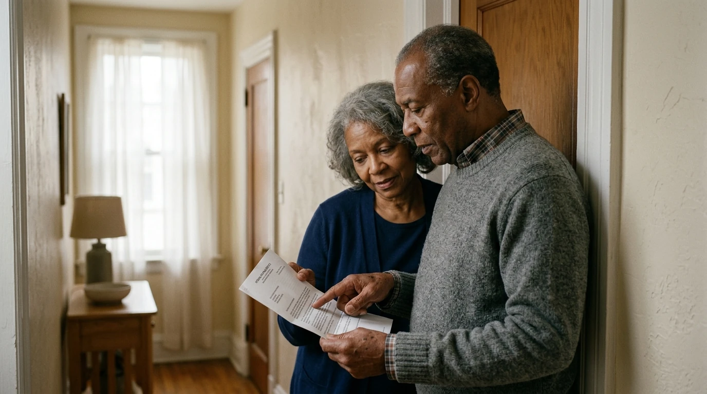 A person reviewing an IRS IRS notice at home.
