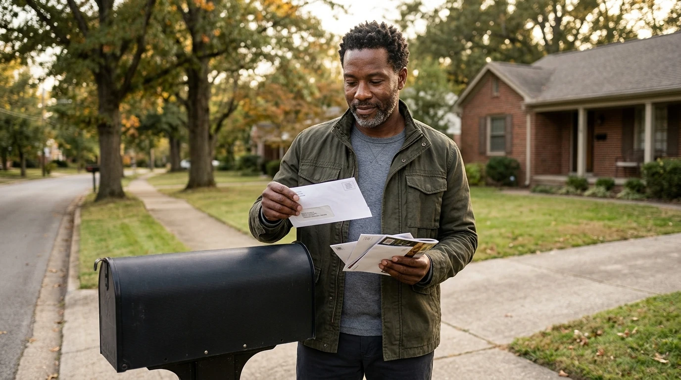 A person reviewing an IRS IRS notice at home.