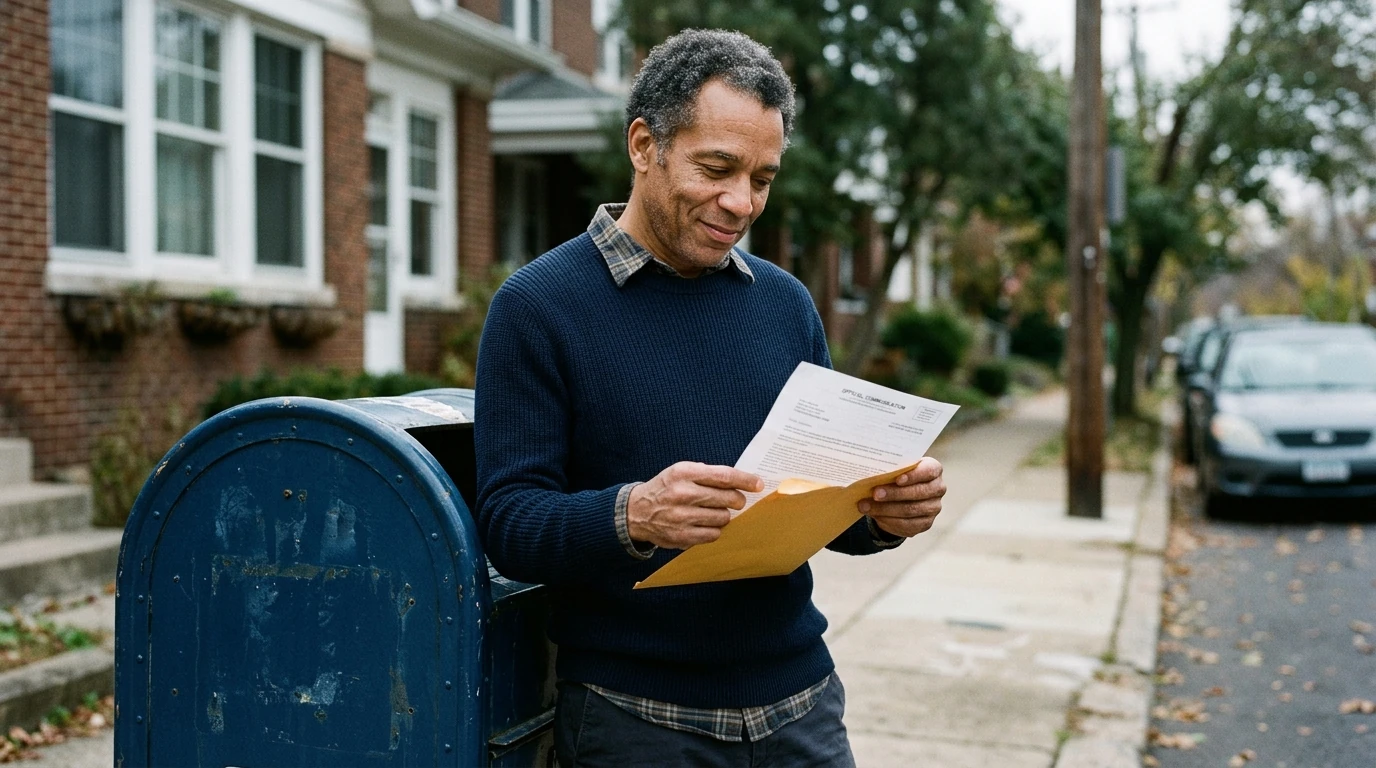 A person reviewing an IRS IRS notice at home.