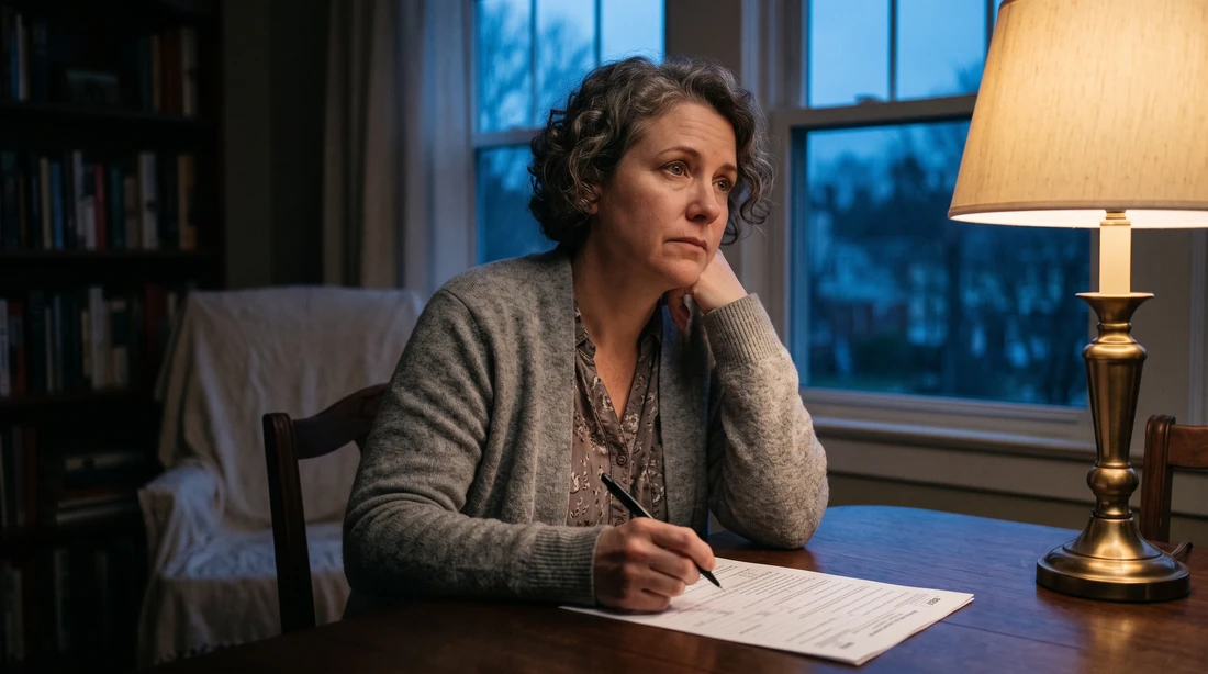 A person at home reviewing paperwork about Innocent Spouse Statement Example.