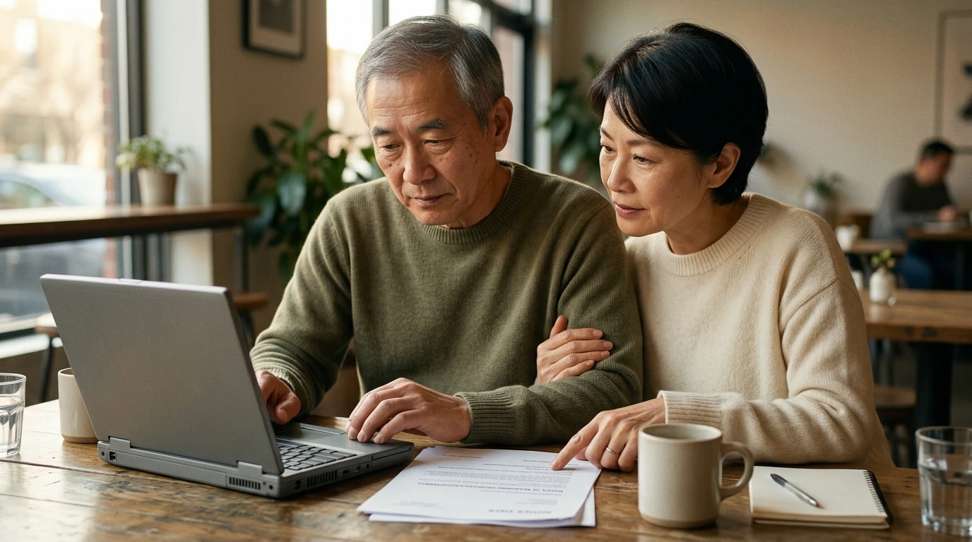 A person reviewing an IRS IRS notice at home.