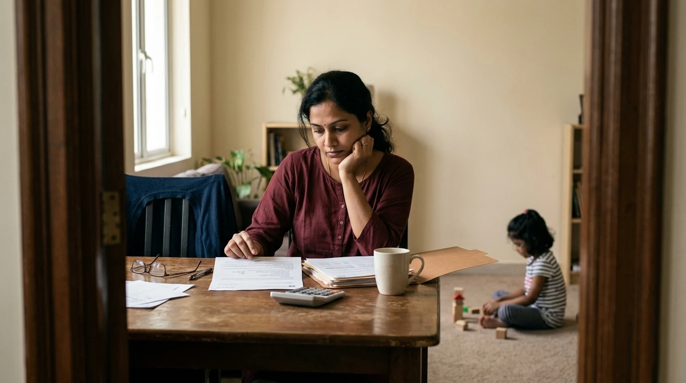 A person reviewing an IRS IRS notice at home.