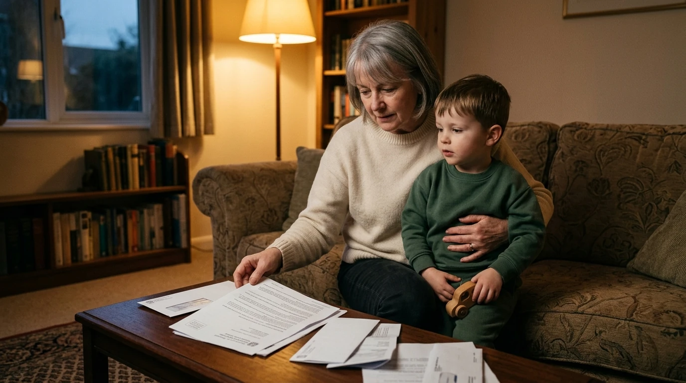 A person reviewing an IRS IRS notice at home.
