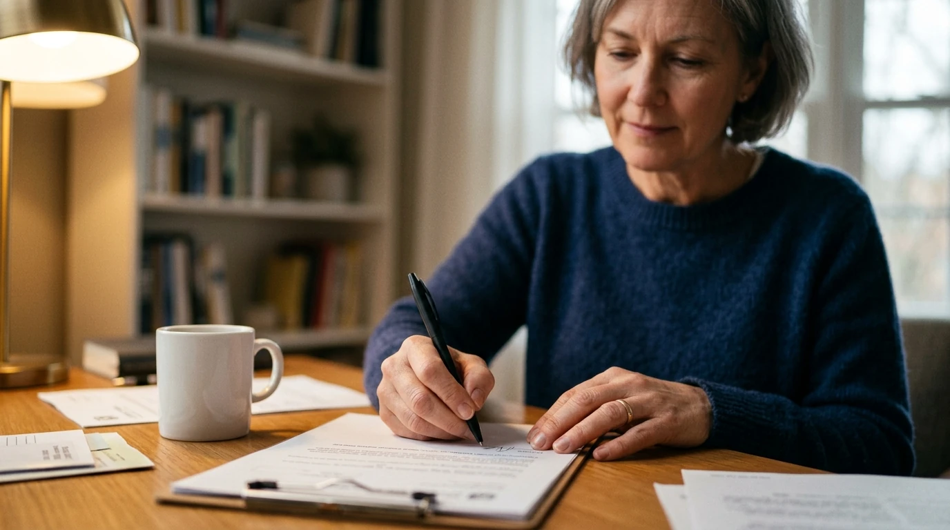 A person reviewing an IRS IRS notice at home.