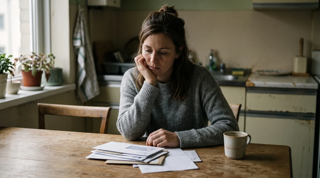 A person at home reviewing paperwork about How Many Taxpayers Are in Currently Not Collectible Status.