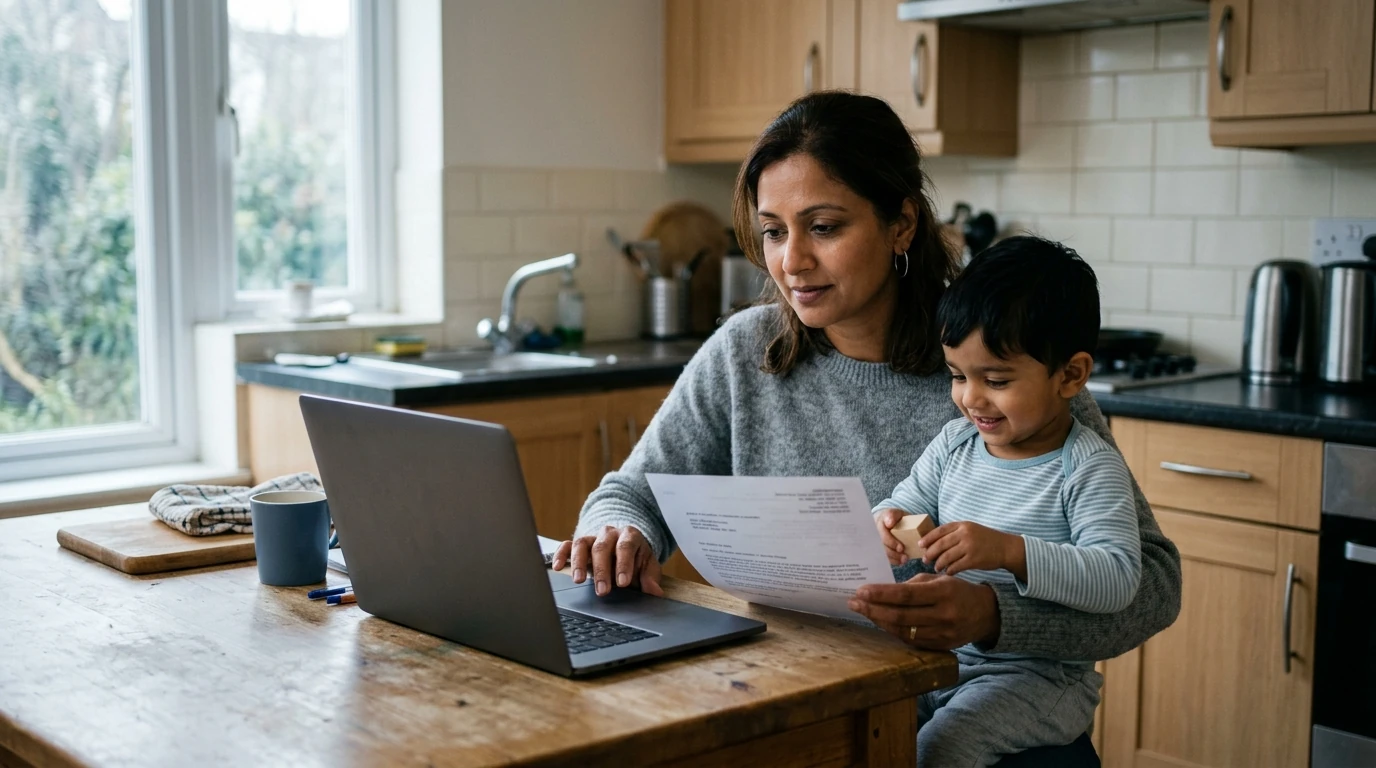 A person reviewing an IRS IRS notice at home.
