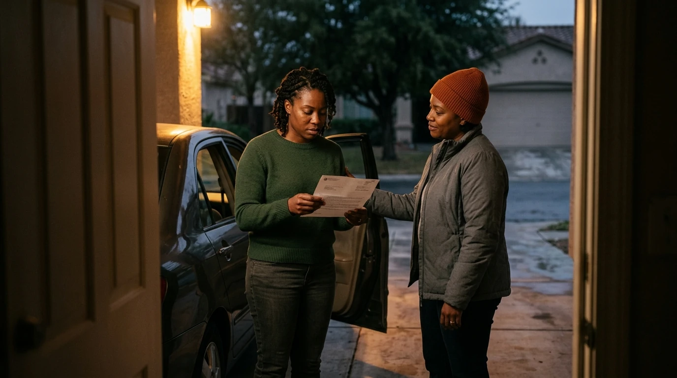 A person reviewing an IRS IRS notice at home.
