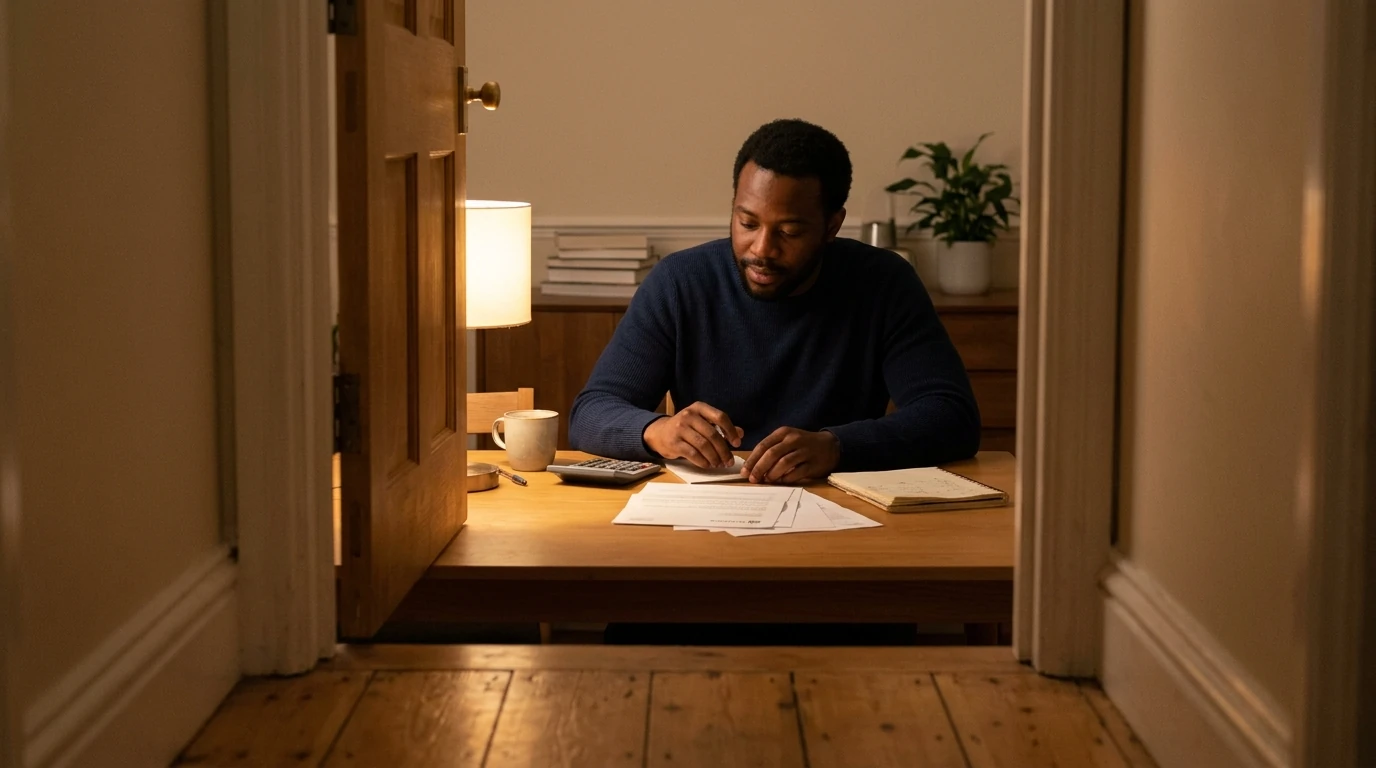 A person reviewing an IRS IRS notice at home.