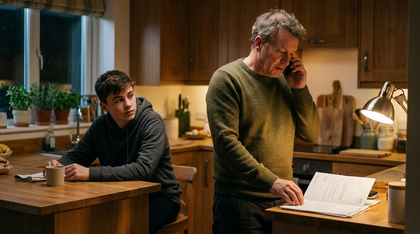 A person reviewing an IRS IRS notice at home.