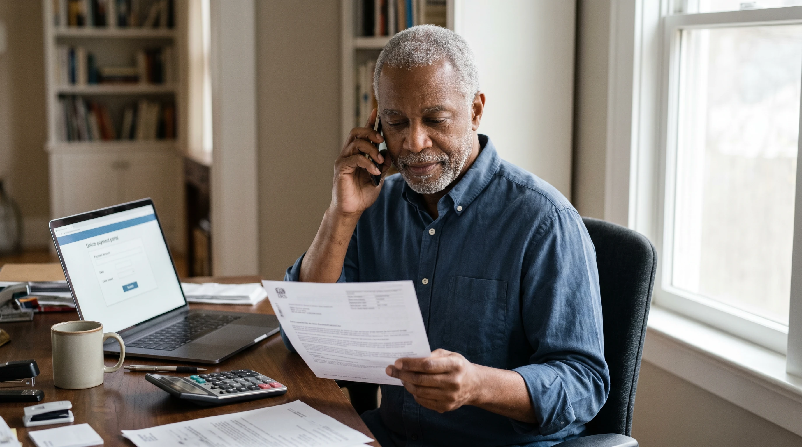 A person at home reviewing paperwork about How Many People Are on IRS Payment Plans.