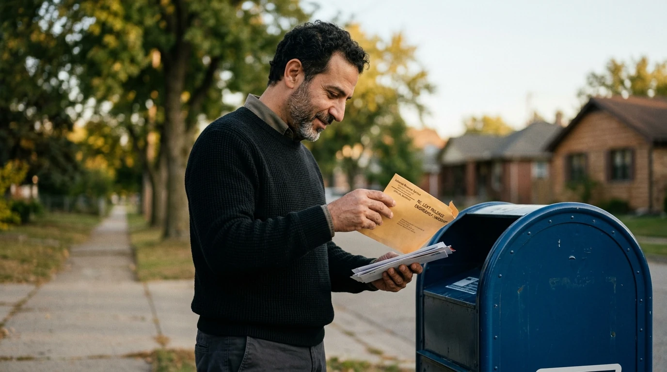 A person reviewing an IRS IRS notice at home.