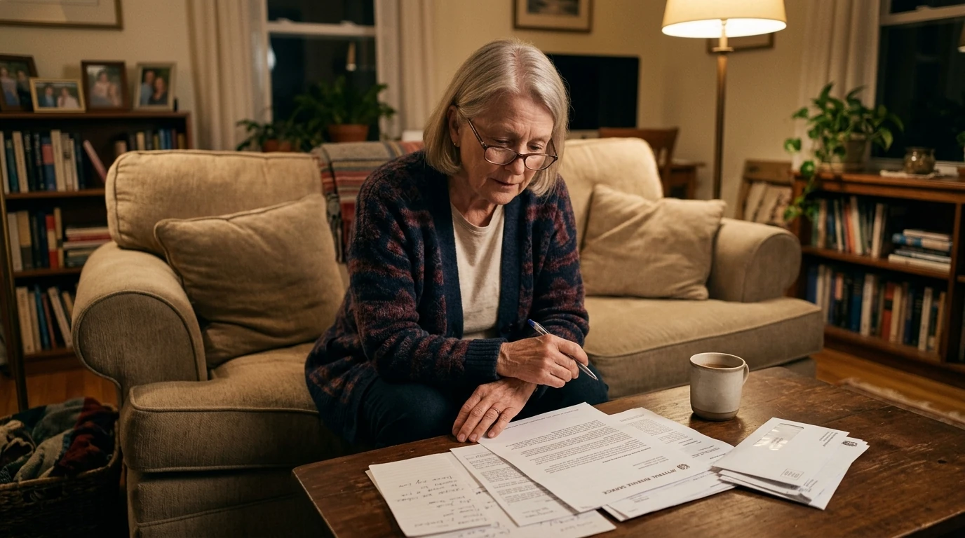 A person reviewing an IRS IRS notice at home.
