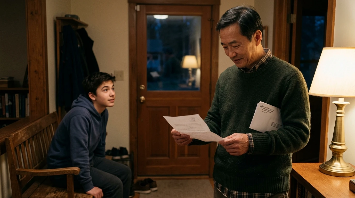 A person reviewing an IRS IRS notice at home.